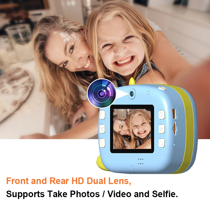 Upgrade Child Instant Photo Camera Wifi Paper Shoot Camera Thermal Printing Camera Girl's Christmas Gift Kid Camera Toys