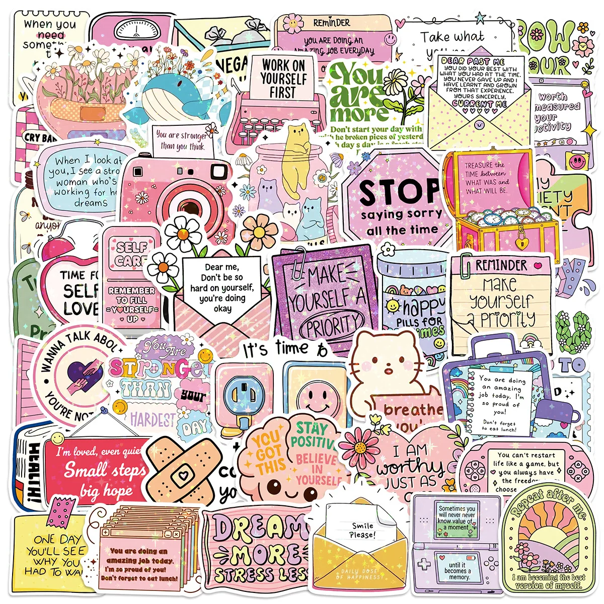 

50/100 шт. лазерные наклейки с вдохновляющими цитатами и граффити для декора гитар, ноутбуков, багажа, DIY и канцелярских товаров