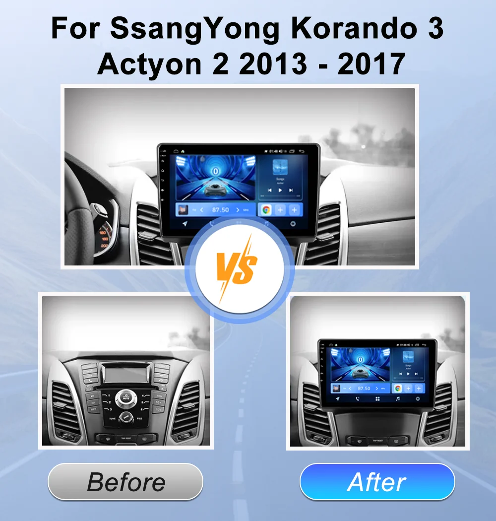 For SsangYong Korando 3 Actyon 2 2013 - 2017 Car Radio Multimedia Video Player Navigation GPS Android No 2din car accessories BT