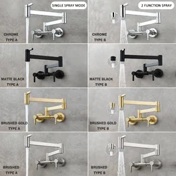 Robinet de cuisine chaud et froid, carré à trois interrupteurs dans le mur, mitigeur pliant, salle de bains à domicile, lavabo, robinet noir