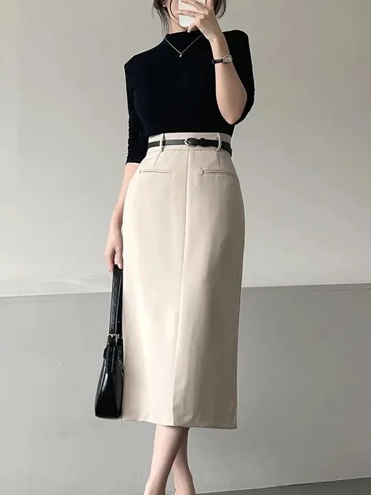 Korean Sle High Collar Long Sve Slim Fit Women's T-irt Inner Wear Top Faionable Autumn Winter Item Simple Design