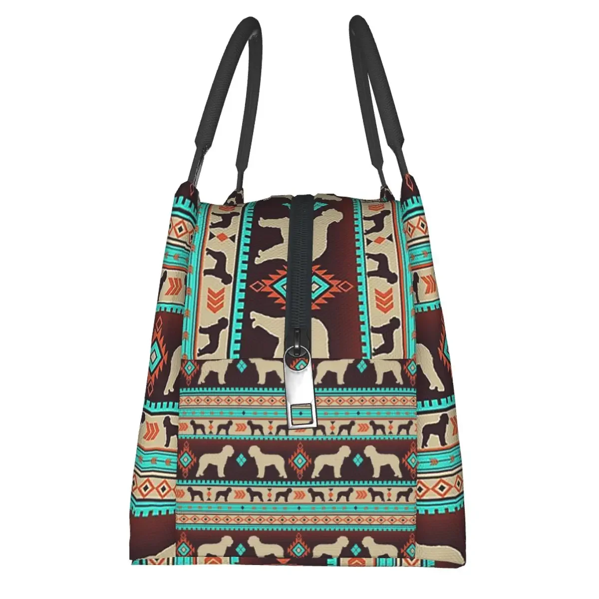 Boho Hunde Lagotto Romagnolo Sonnen untergang Lunch pakete isoliert Bento Box Lunch Tote Picknick taschen Kühler Thermo tasche für Frau Kinder arbeiten