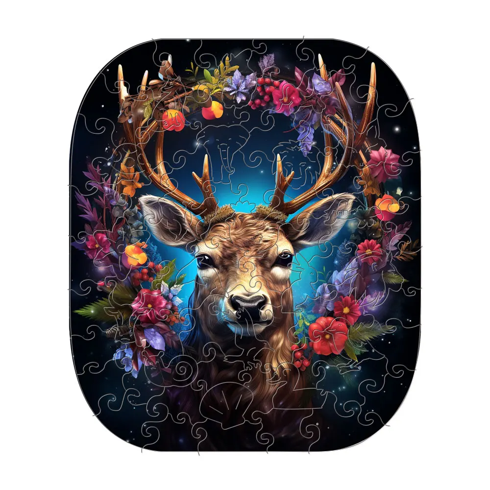 

Деревянный пазл, таинственный лось, Рождественский эльф, персонализированный 3D пазл, подарок для взрослых, образовательные детские игрушки, семейная интерактивная игра