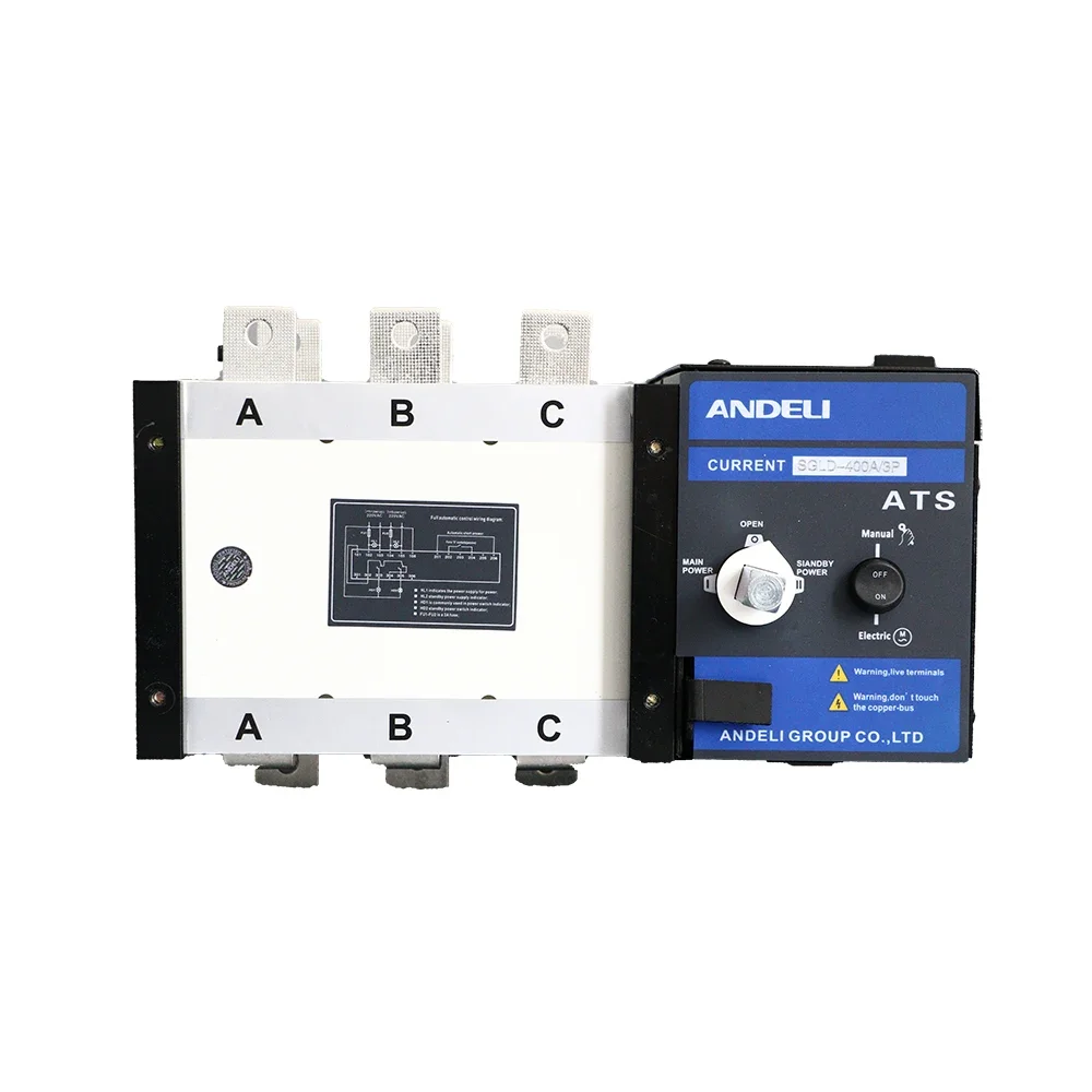 ANDELI Supplier SGLD  3P dual power automatic transfer switch  400A Automatic Transfer Switch PC Class 3pole ATS