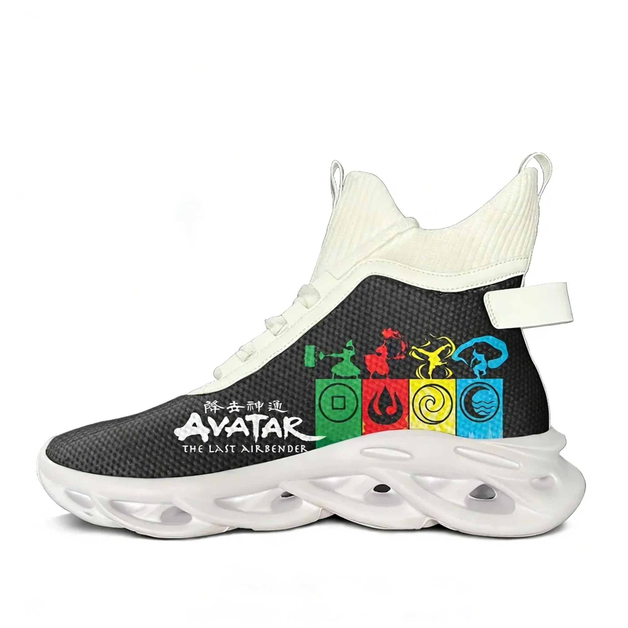 

Кроссовки Avatar The Last Airbender High Top Flats для мужчин и женщин, спортивная обувь для бега, кроссовки на шнуровке, сетчатая обувь, индивидуальный дизайн.