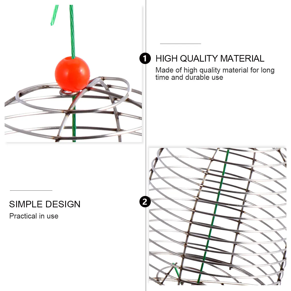 

5 Pcs Bait Cage Fishing Basket Lure Equipment Crayfish Trap Stainless Steel Tackle