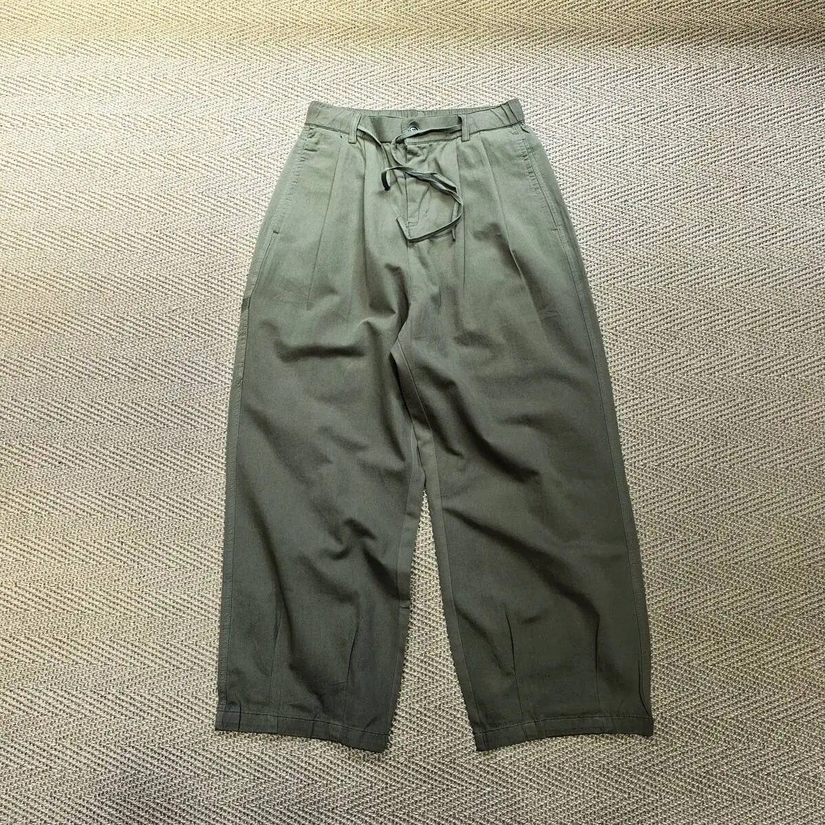 Men's Washed Twill Cargo Pants with Multi-Pocket Summer Drawstring Waist Loose Fit Casual Outdoor Workwear Sports Thin Trousers