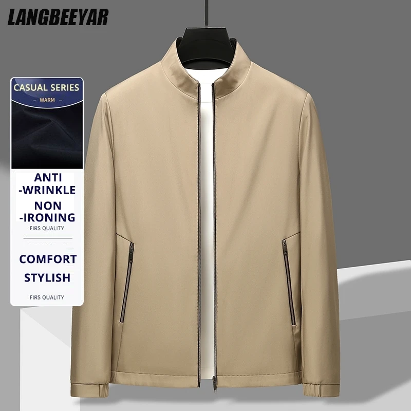 

Top Quality 2025 New Men's Stand Collar Jacket Lightweight Windbreaker Outdoor Jacket Coats Soft Shell Autumn Casual Outerwear