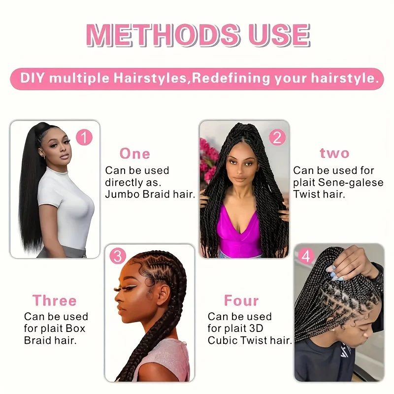 وصلات شعر صناعية ممتدة مسبقًا بطول 26 بوصة من ياكي إز للنساء