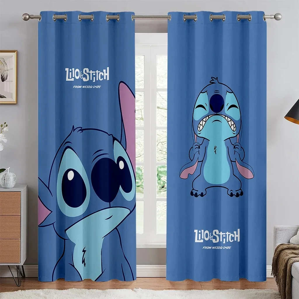 Disney Stitch Cartoon Curtains are suitable for living room and bedroom custom size kids gifts, home décor