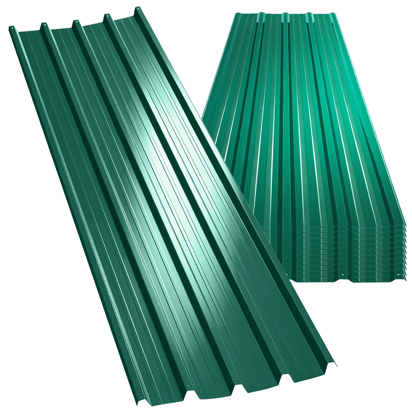 12 Stück Wellblech-Dachplatten Verzinktes Metall Schwerlast-Panel für Garage Gartenhaus Pergola Außen-Dachbedeckung