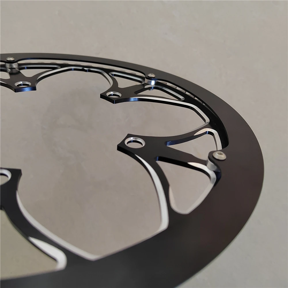TRUYOU Kettenrad 130 BCD 65T Aluminiumlegierung CNC Rennrad Kettenblatt Kurbelgarnitur Falträder Kettenblatt Schwarz Einzelplatte – Detail 11
