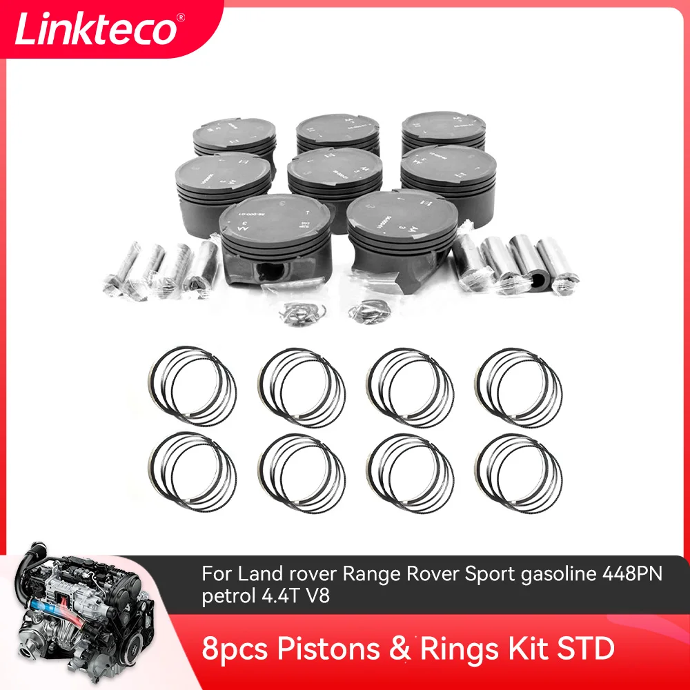 

8pcs Pistons & Rings Kit STD For Land rover Range Rover Sport gasoline 448PN petrol 4.4T V8 LR4743587