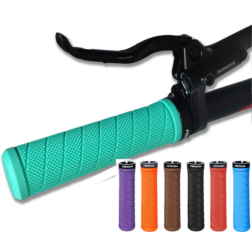 

Anti-slip shock-absorbing locking handle sleeve for bicycles Rubber breathable sweat-wicking mountain bike handle grip sleeve