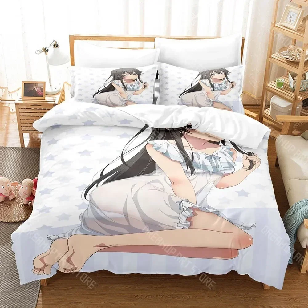 

Комплект постельного белья Yukinoshita Yukino с 3D принтом, одинарный, полный, Queen King Size, комплект постельного белья для взрослых и детей, комплекты пододеяльников для спальни, аниме
