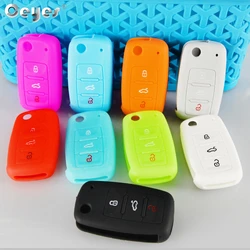 Ceyes Silicone Car Key Cover Case For Volkswagen VW Golf Bora Jetta Polo Passat Skoda Superb Octavia Fabia SEAT Ibiza Leon Shell