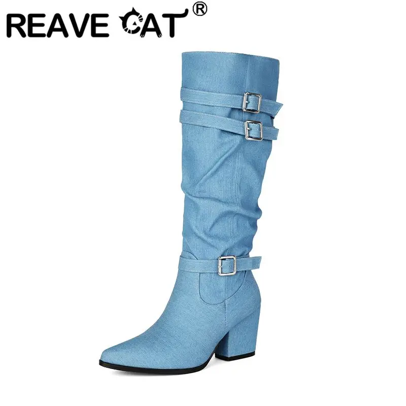 reave-cat-bottes-hautes-noires-pour-femmes-bout-pointu-talon-bloc-de-8-cm-fermeture-eclair-boucles-de-ceinture-grandes-tailles-45-46-47-48-bottes-de-loisirs-et-de-tous-les-jours