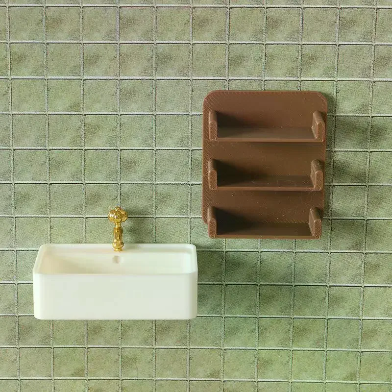 

7Pcs Miniature Doll House Bathroom Scene Decor 1:12 Dollhouse Mini Cup Toothpaste Toothbrush Set Simulation Storage Rack Model