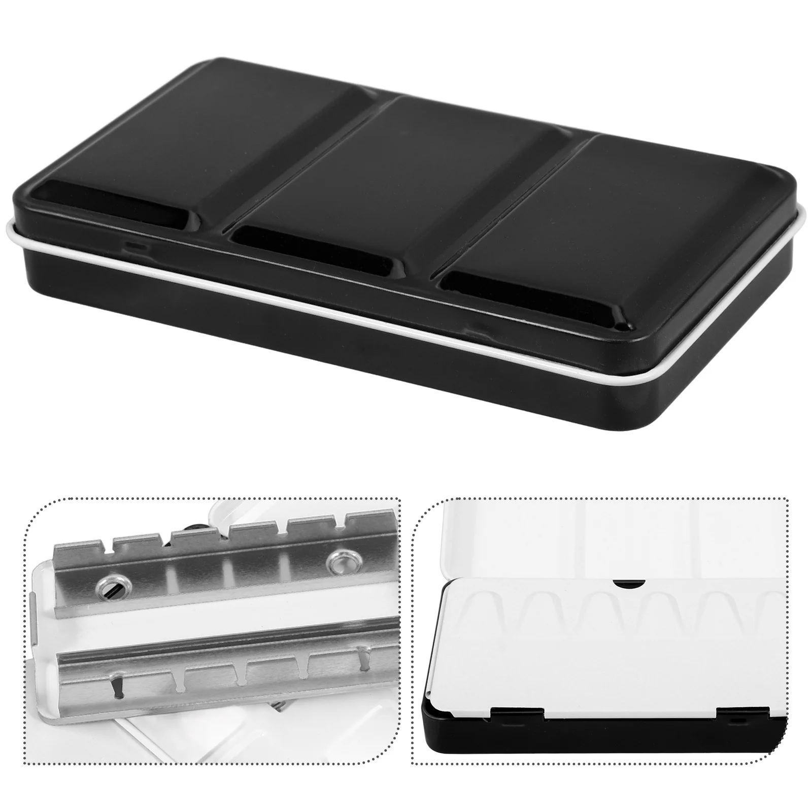 

Empty Watercolor Palette Black Iron Tin Box 12 Grids Metal Paint Case For Travel Mixing Gouache Acrylic Oil Painting