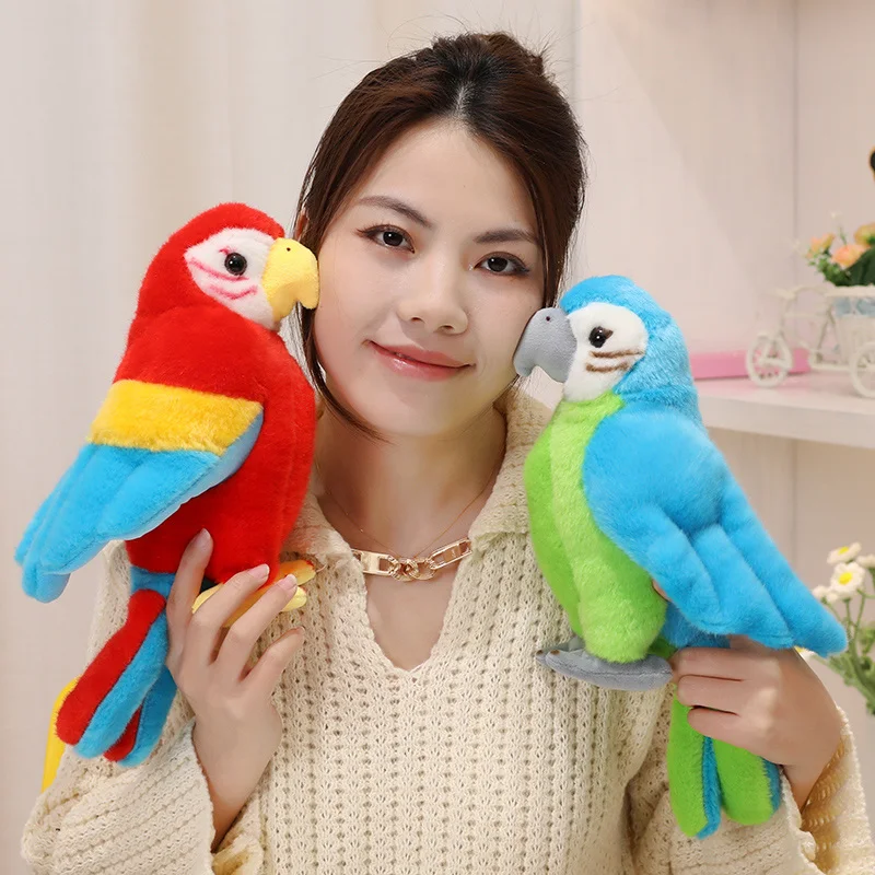 カラフルなオウムぬいぐるみ 25cm プレゼント キャラクター