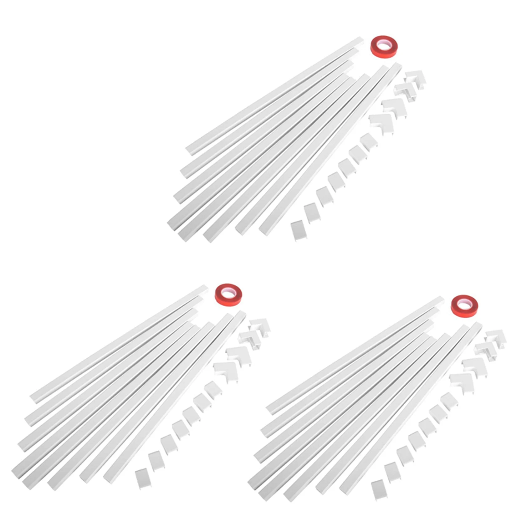 B03C-3 Set One-Cord Channel Cable Concealer - CMC-03 Cord Cover Wall Cable Management System - 125 Inch