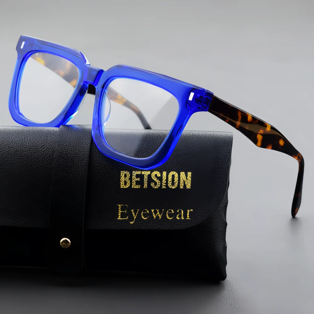 BETSION Trendy Thick Square Acetate Eyeglasses Frames Retor Multi Color Spectacles Men Women Fashion Premium Eyewear #29009