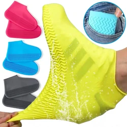 2pcs Waterproof Shoe Covers Silicone Anti-Slip Rain Boots Unisex Sneakers Protector For Outdoor Rainy Day Protectors Shoes Cover