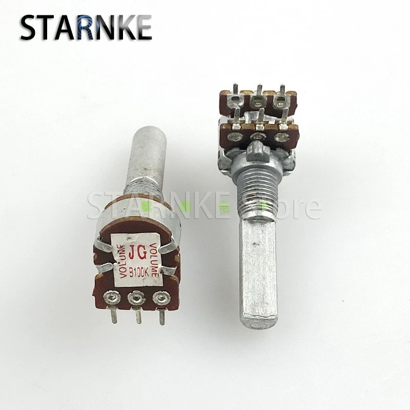 2PCS R1210G 12 Typ 6-Pin Dual B100K Computer Lautsprecher Verstärker Audio Höhen Und Bass Volumen Potentiometer D welle Länge 26mm
