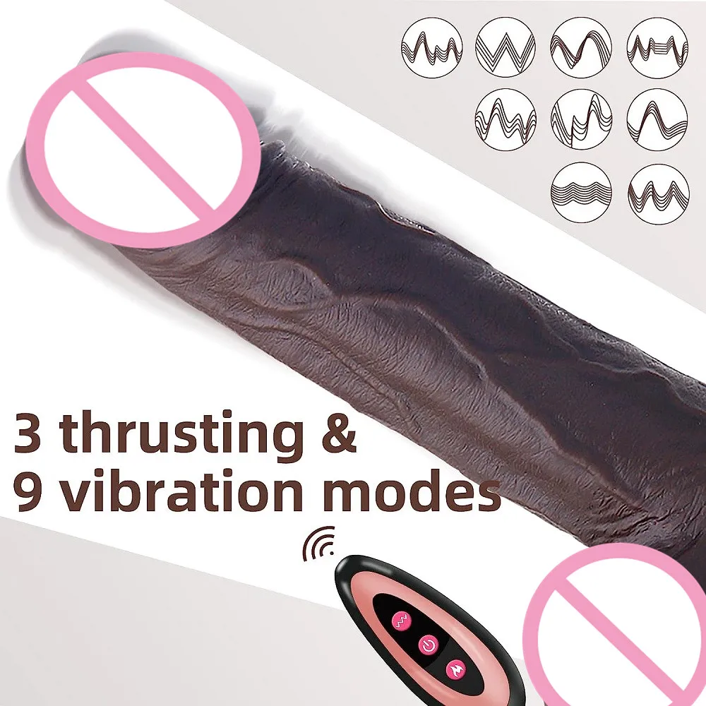 Realistic Vibrating Thrusting Dildo Vibrator Rotation Heating Dildo with Strong Suction Cup Adult Sex Toy for Women