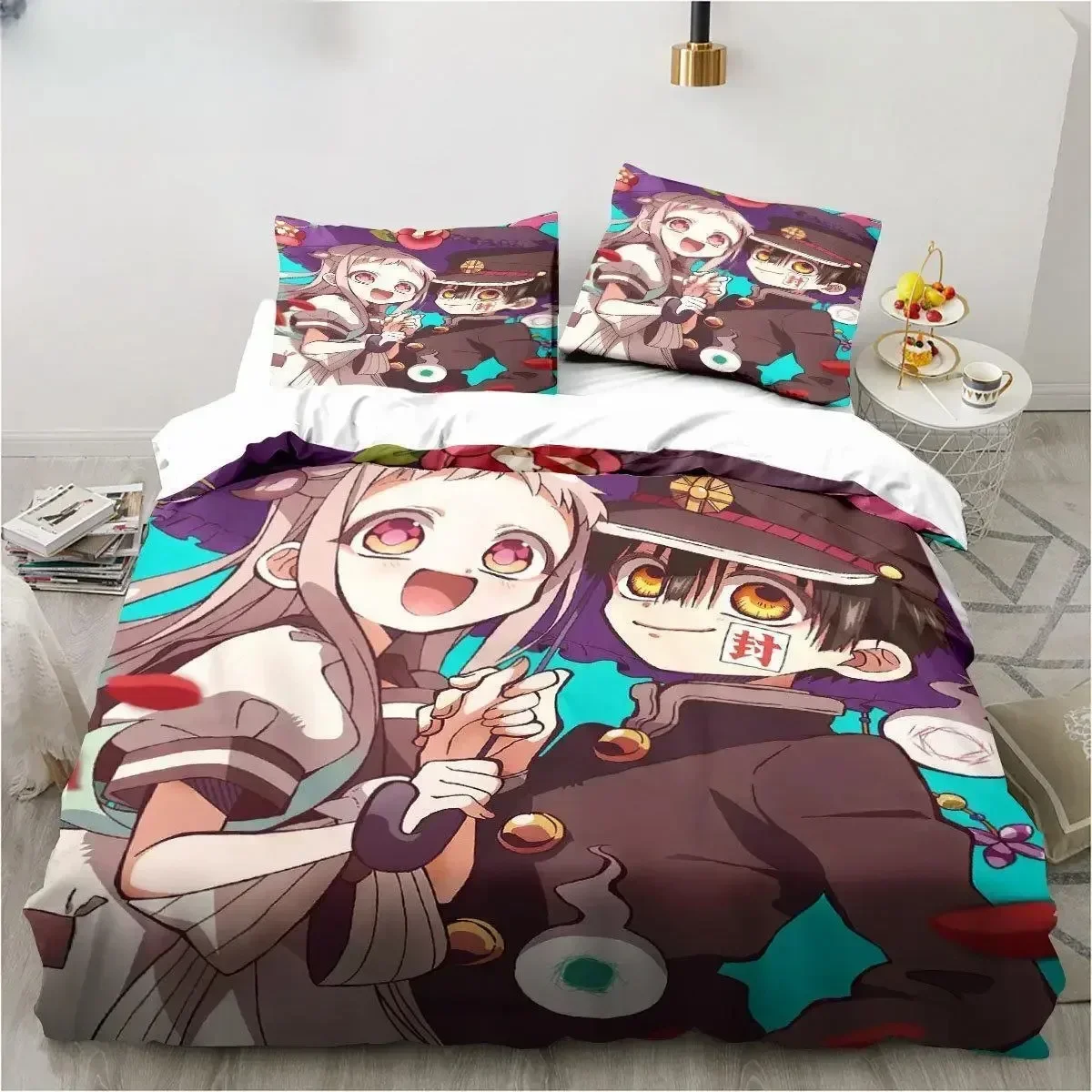 Anime Toilet-Bound Hanako-kun 3D Printed Bed Set Duvet Cover Pillowcase Bedding Set Linen Sheet Quilt Cover Full Queen King Size