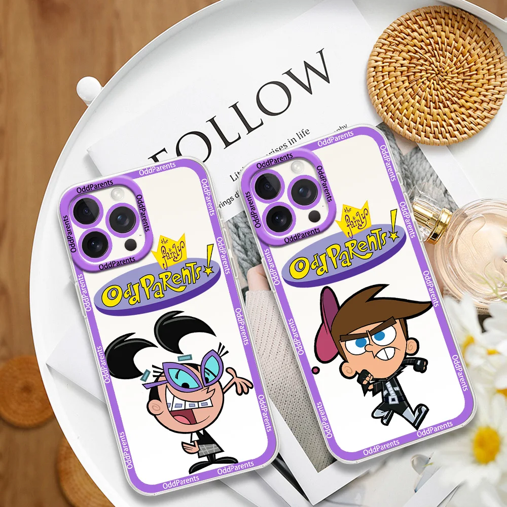 Cartoon T-The F-Fairly O-OddParents Phone Case for Samsung S24 S23 S22 S21 A55 A54 A35 FE PLUS ULTRA Transparent Bezel Shell