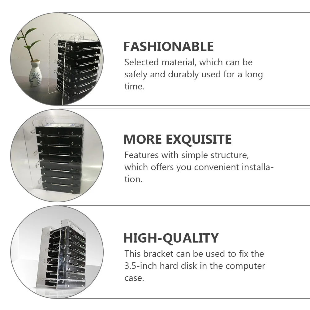 

1Set Hard Drive Rack Transparent 3.5 Inch Multi-Layer Storage Mounting Bracket Cooling Hard Disk Tray Holder 8 Layer