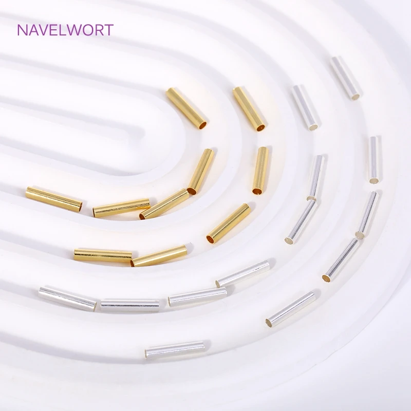 Perles de tube en laiton plaqué or 18 carats, perles d\'espacement pour bijoux exécutifs, perles de tube lisses, bricolage, matériel de bijoux, vente