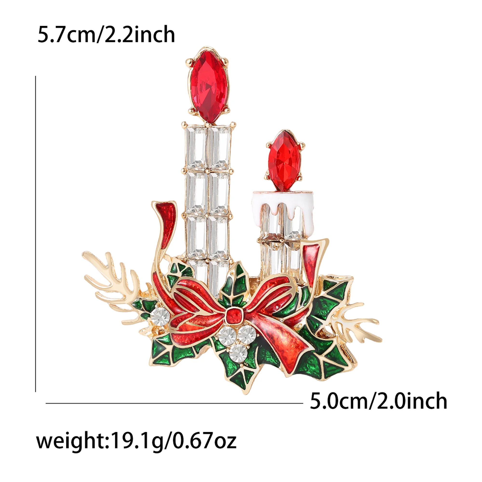 Beaut&Berry الفاخرة عيد الميلاد حجر الراين شمعة دبابيس للنساء للجنسين الديكور دبابيس السنة الجديدة صديق اكسسوارات الحفلات الهدايا