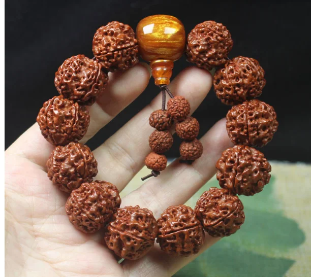 Wholesale of Natural Nepalese Vajra Bodhi Bracelets, Cowbone Honey Wax, Five petal Bodhi Seed Buddha Beads Bracelets