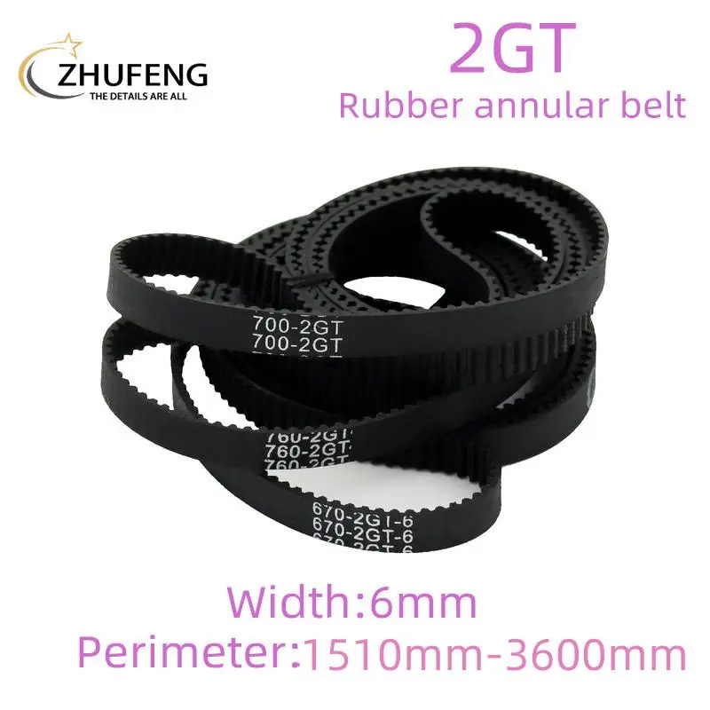 

3D Printer GT2 6mm Closed Loop Rubber 2GT Timing Belt Length1510 1512 1520 1524 1600 1610 2000 2220 2270 2500 3000 3230 3600mm