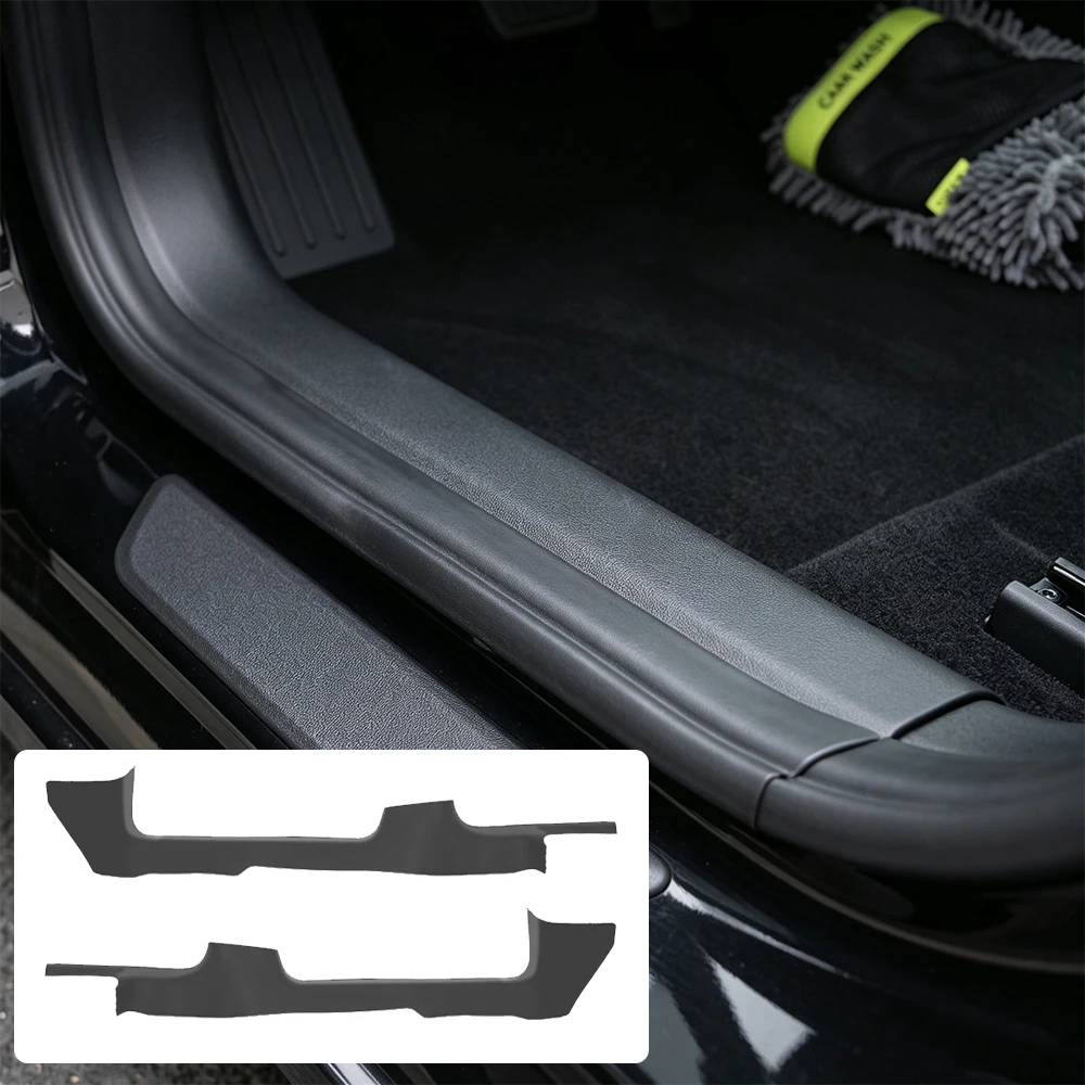 For Tesla Model 3 Highland Car Front Door Sill Strips Anti Kick Strips Center Console Side Guards Auto Modification Accessories