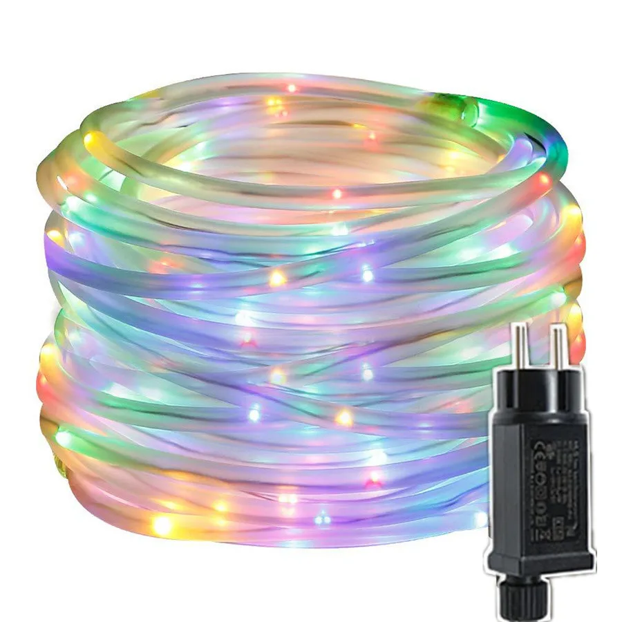 10M 20M 30M LED Tube Rope String Light Outdoor Waterproof 8 Modes Christmas Garland Fairy Lights for Garden Yard Path Tree Decor