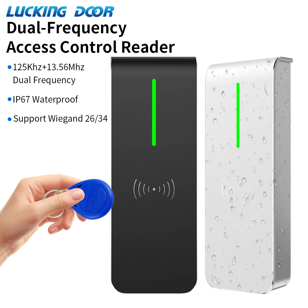 IP65 Waterproof Access Card Reader 125KHz 13.56MHz Dual Frequency Induction Security System Access Control Security System
