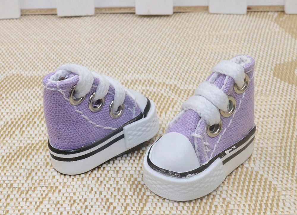 Puppenschuhe 3,5 cm * 2 cm * 3 cm für Bryc-Puppen Mini flache Canvas-Turnschuhe für 1/8 16 cm 6 Zoll BJD Finger-Tanzschuhe Spielzeug – Detail 16