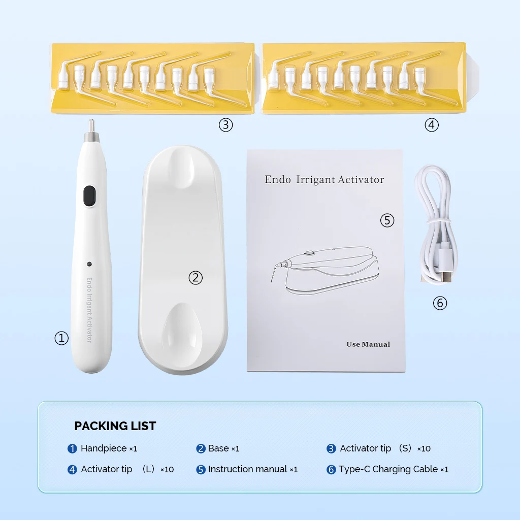 AZDENT Dental Ultraschall-Aktivator Endo Sonic Irrigator 2 Reinigungsmodi Endodontisches Ultra-Handstück Wurzelkanalbehandlung 20 Spitzen – Detail 5