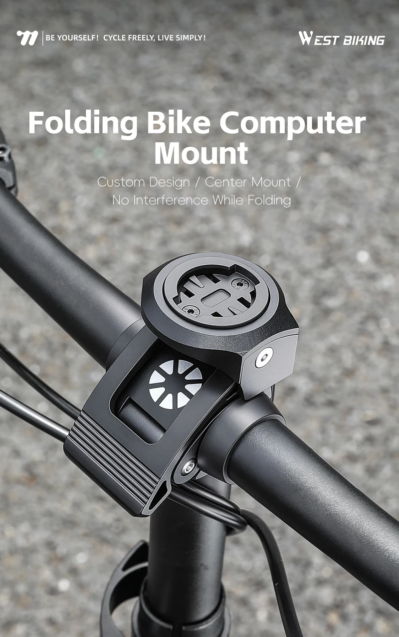 WEST BIKING Faltbarer Fahrradcomputerhalter CNC Aluminiumlegierung Lenkerhalterung für Dahon Brompton Garmin Fahrradzubehör – Detail 1