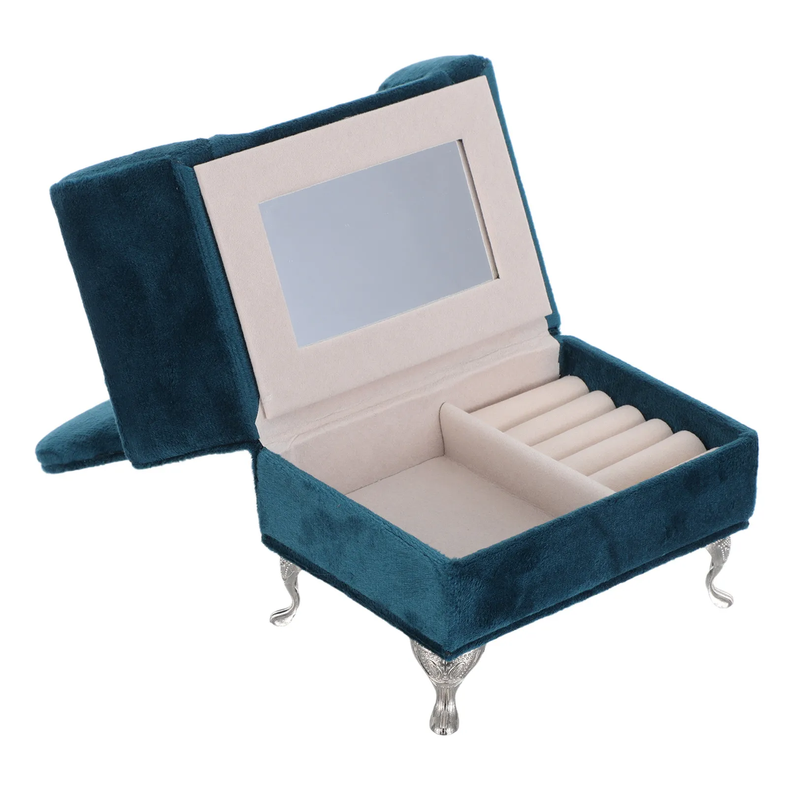 

Travel Jewelry Box Sofa Shaped Organizer 7.9x6.1x3.5in Necklace Earring Holder Display Case Jewellery Box for Travel