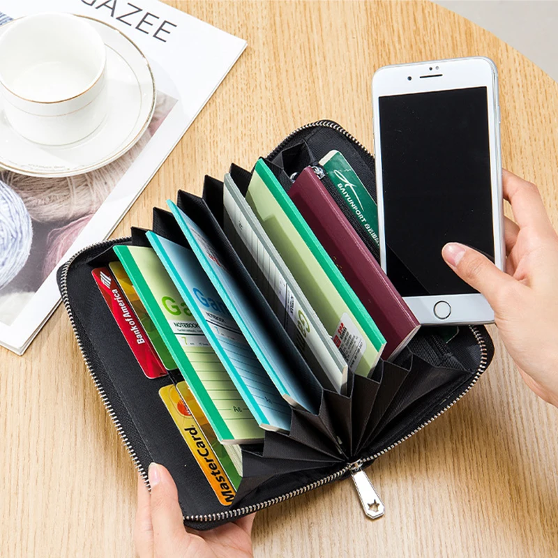 New Genuine Leather Women\'s Wallets Versatile Passport Holder Cover Holders for Checkbooks Men Bankbook Credit Cards Wallet Rfid