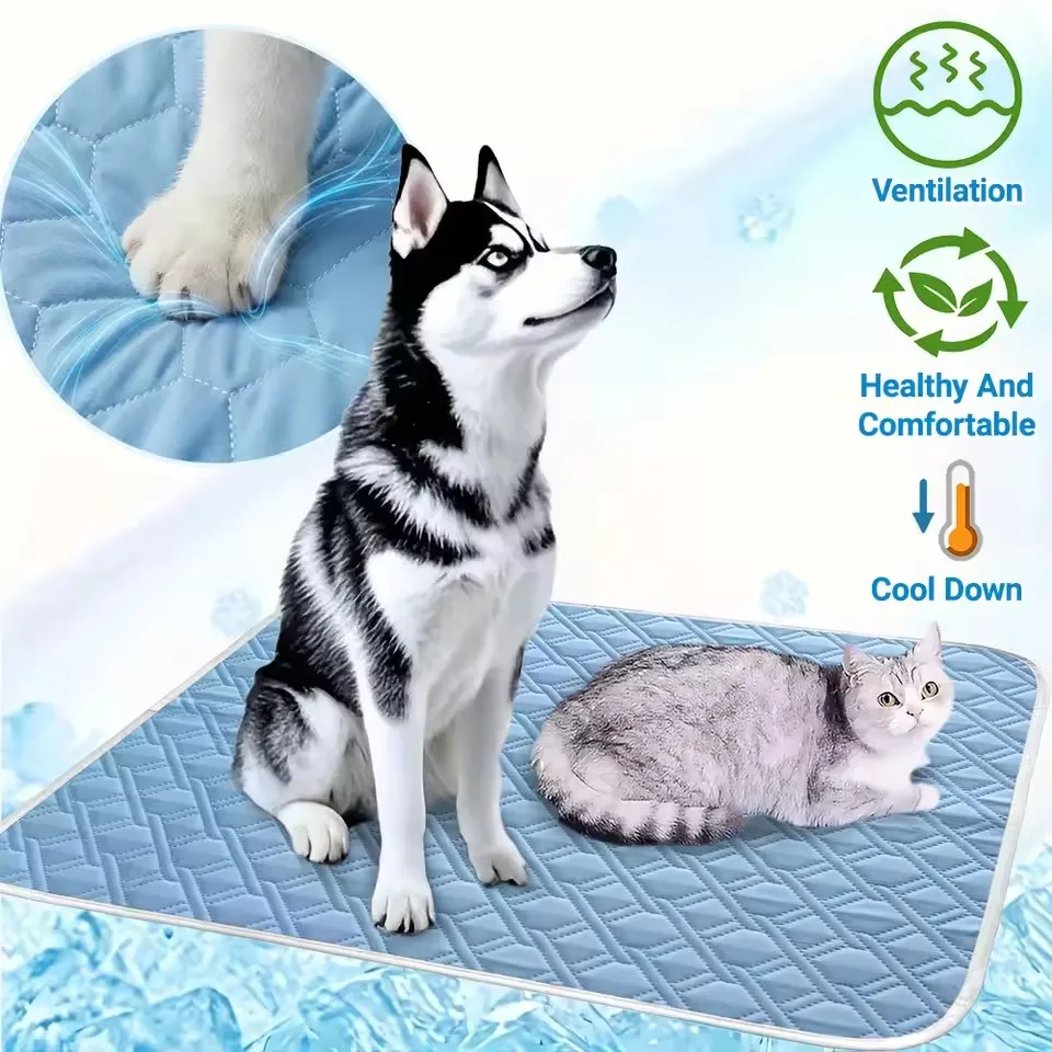 Tapetes de Gelo para Animais de Estimação: Cama/Ninho Refrescante para Cães e Gatos, Ideal para o Verão, Almofada Durável para Sofá e Cobertor Refrescante para Pequenos Animais de Estimação