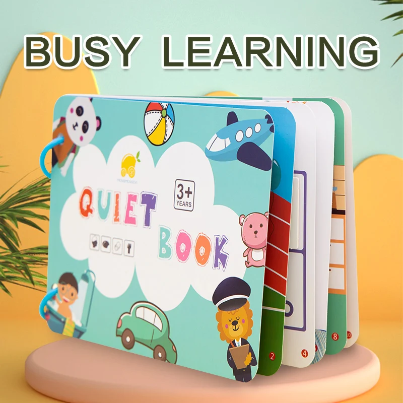 

Montessori Enlightenment Busy Book Paper Pasting Book Operation Board Baby Learning Children's Quiet Picture Books Kids Toys