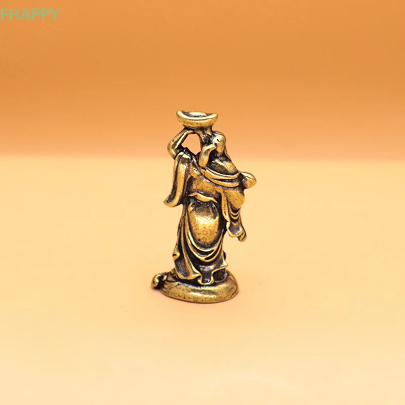 Maitreya Buddha Miniatures Figurines Brass Small Statue Ornaments Home Decor Craft for Living Room Desk Decoration