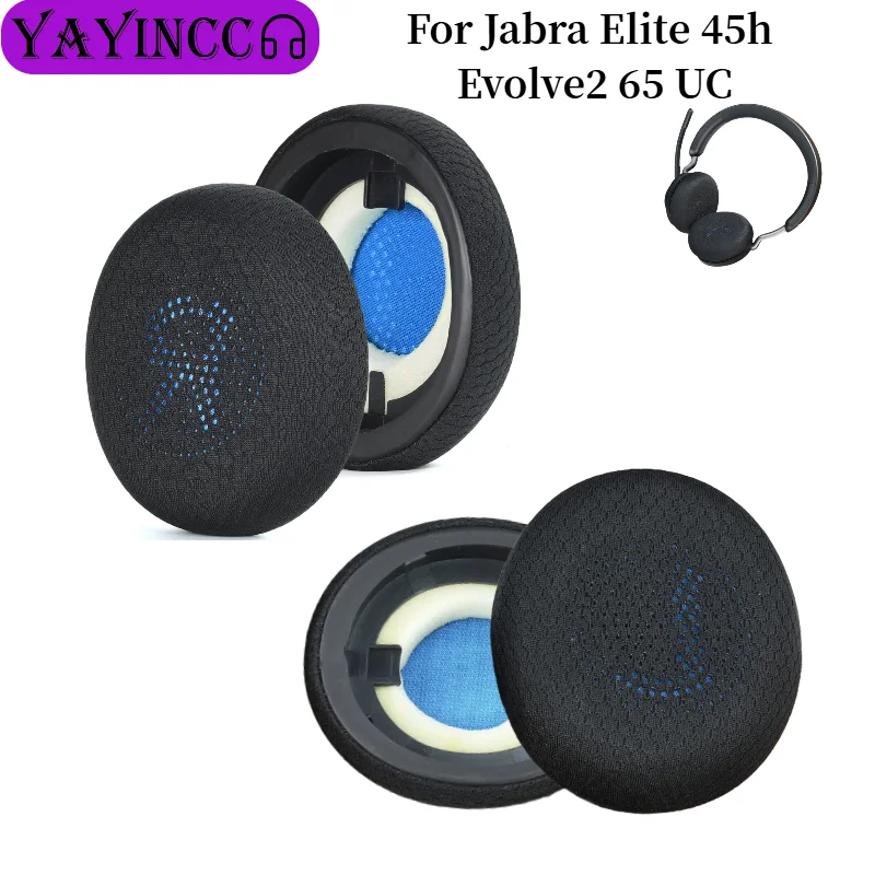 

Breathable football net Ear Pads For Jabra Elite 45h Evolve2 65 UC Headphones Replacement Soft Foam Cushion Sponge Repair Parts