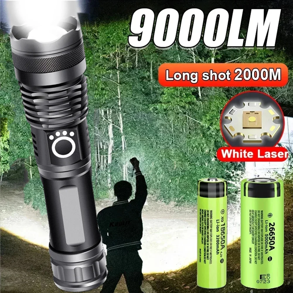 Powerful LED Flashlight Use 25560 Battery Tactical Zoom Rechargeable Torch Light Outdoor Camping Emergency Ultra Bright Lamp