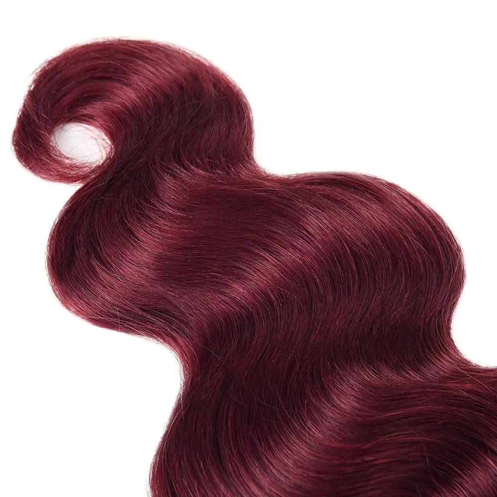 Burgundy 99J Human Hair Bundles Big Sale Peruvian Raw Human Hair Bundles Quick Weave Double Weft For Women Hair Extensions